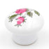 Hickory Hardware English Cozy White Porcelain & Pink Roses Round with Pink Rose 1 1/16" Porcelain Cabinet Knob P603-PR