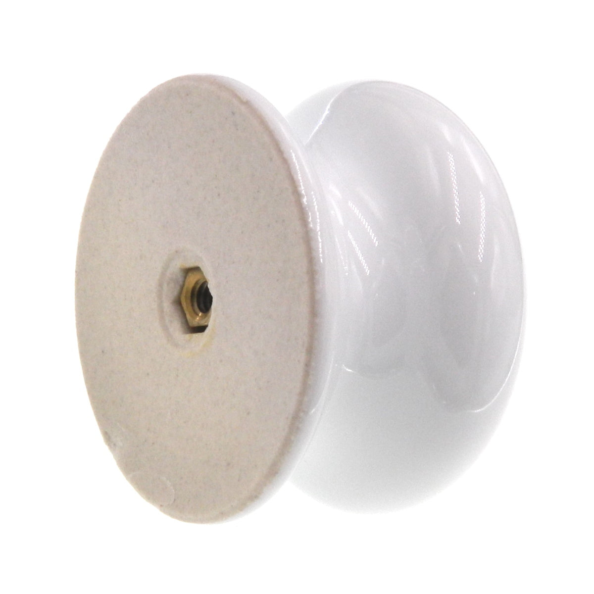 Belwith English Cozy White 1 7/8" Round Ceramic Cabinet Knob 