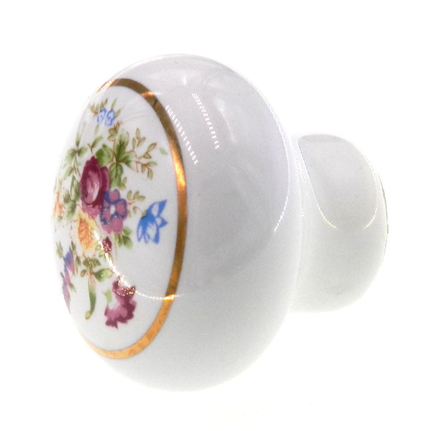 Belwith Products English Cozy White Floral Bouquet 1 3/8" Cabinet Knob P631-BQ