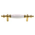 Hickory Hardware P64-W Polished Brass 3"cc Bar Pull Handle, White Ceramic Center