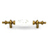 Hickory P64-WF Polished Brass 3"cc Cabinet Bar Pull Handle w/White Floral Ceramic Center