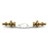 Hickory P64-WF Polished Brass 3"cc Cabinet Bar Pull Handle w/White Floral Ceramic Center