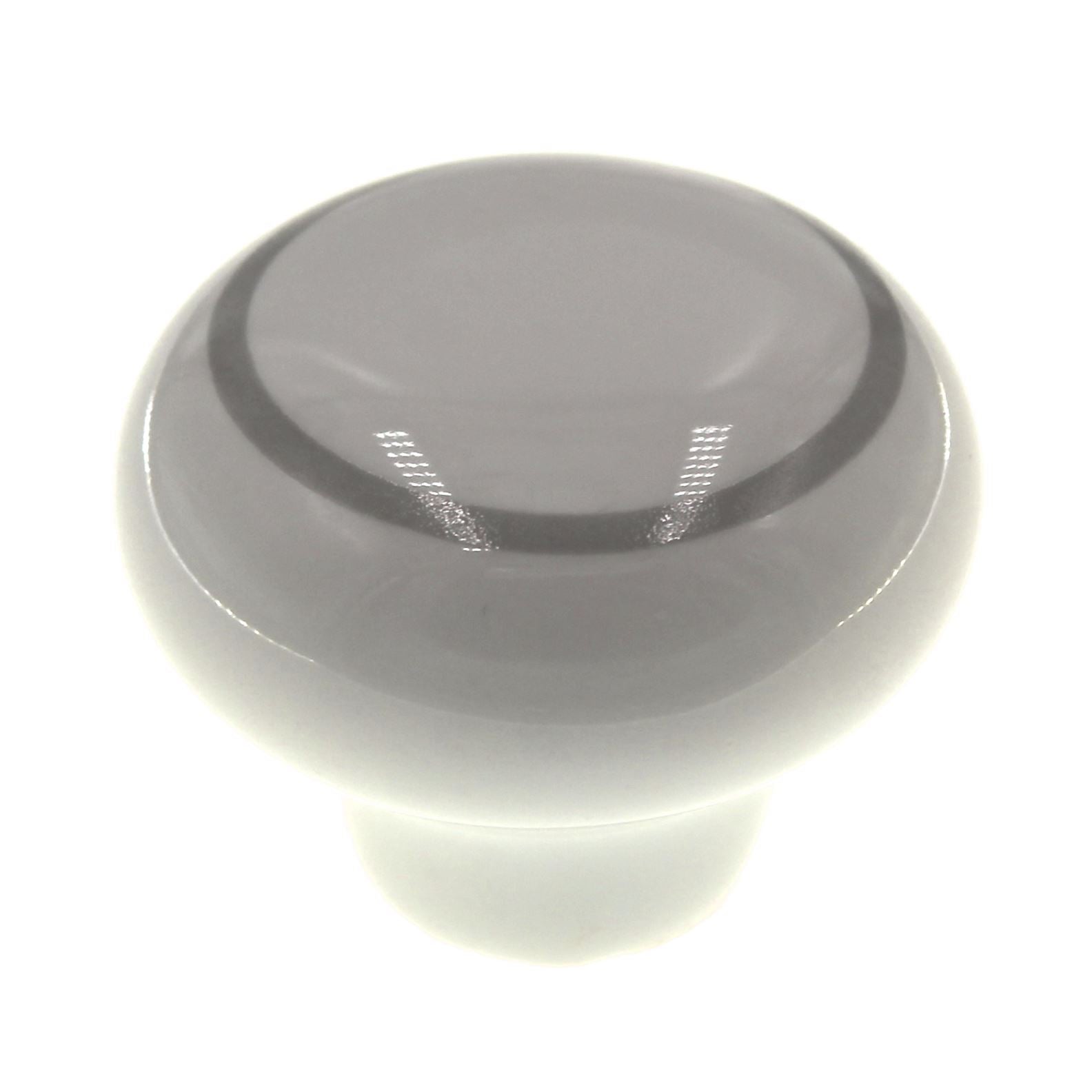 Belwith Tranquility White Grey Circle 1 3/8" Gray Circle Cabinet Knob P641-GYC