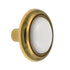 Hickory Hardware Tranquility Lancaster Hand Polished Brass & White Porcelain Round 1 1/8" Porcelain Cabinet Knob P709-W