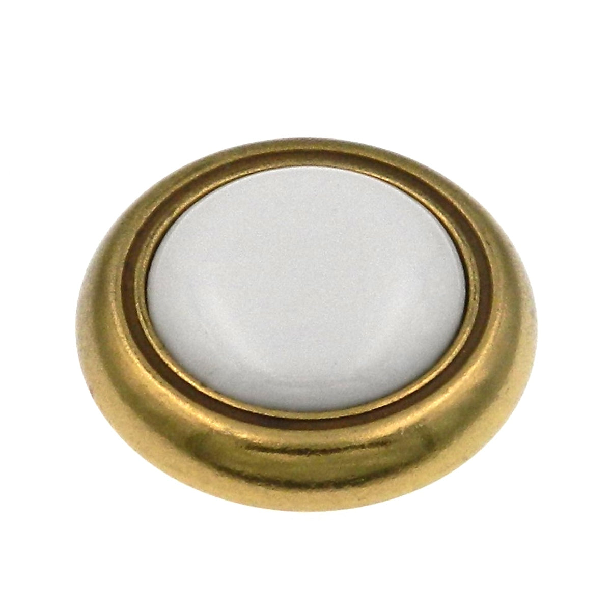 Hickory Hardware Tranquility Lancaster Hand Polished Brass & White Porcelain Round 1 1/8" Porcelain Cabinet Knob P709-W