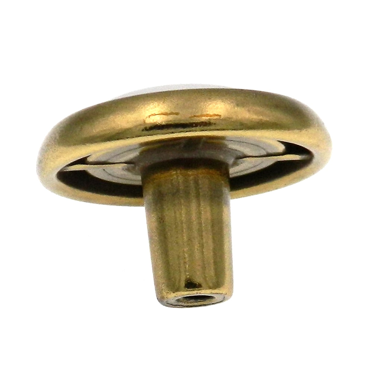 Hickory Hardware Tranquility Lancaster Hand Polished Brass & White Porcelain Round 1 1/8" Porcelain Cabinet Knob P709-W