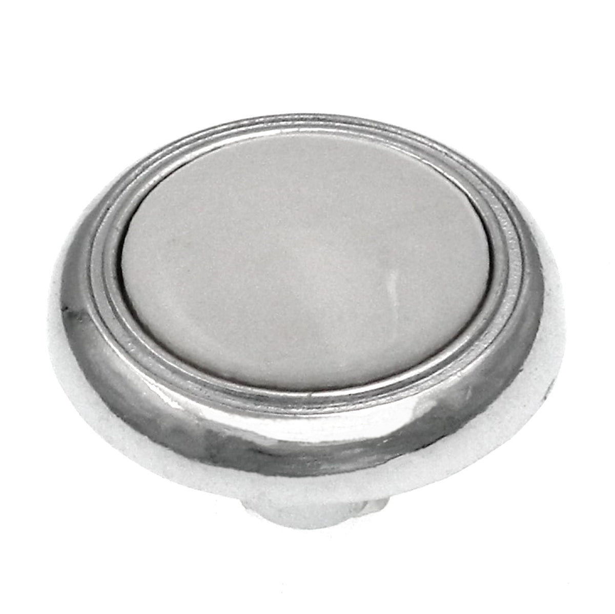 Hickory Hardware Eclipse Chrome & White Porcelain Round 1 1/4" Porcelain Cabinet Knob P710-CH