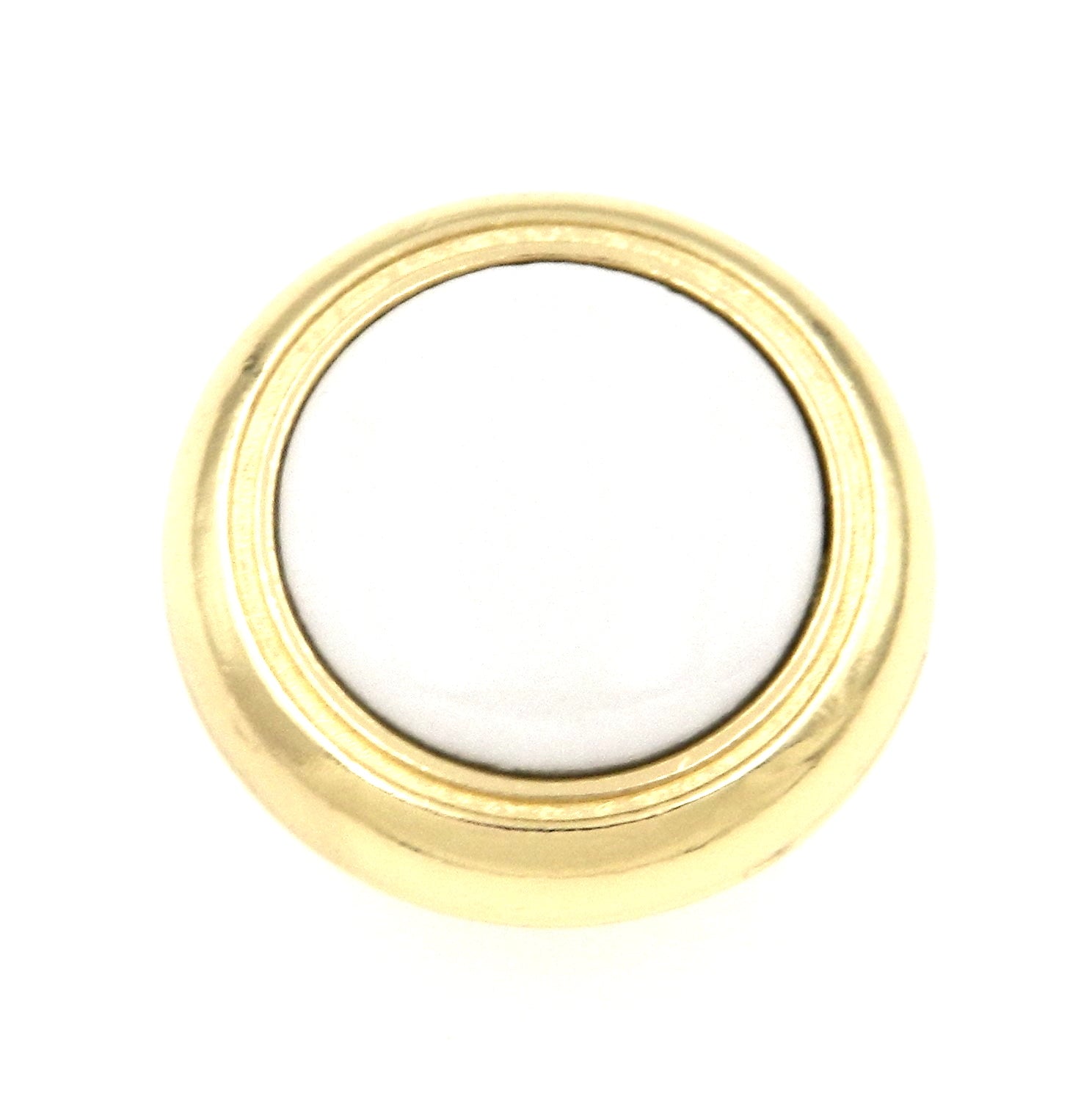 Hickory Hardware Tranquility White & Gold Round 1 1/4" Porcelain Cabinet Knob P710-W