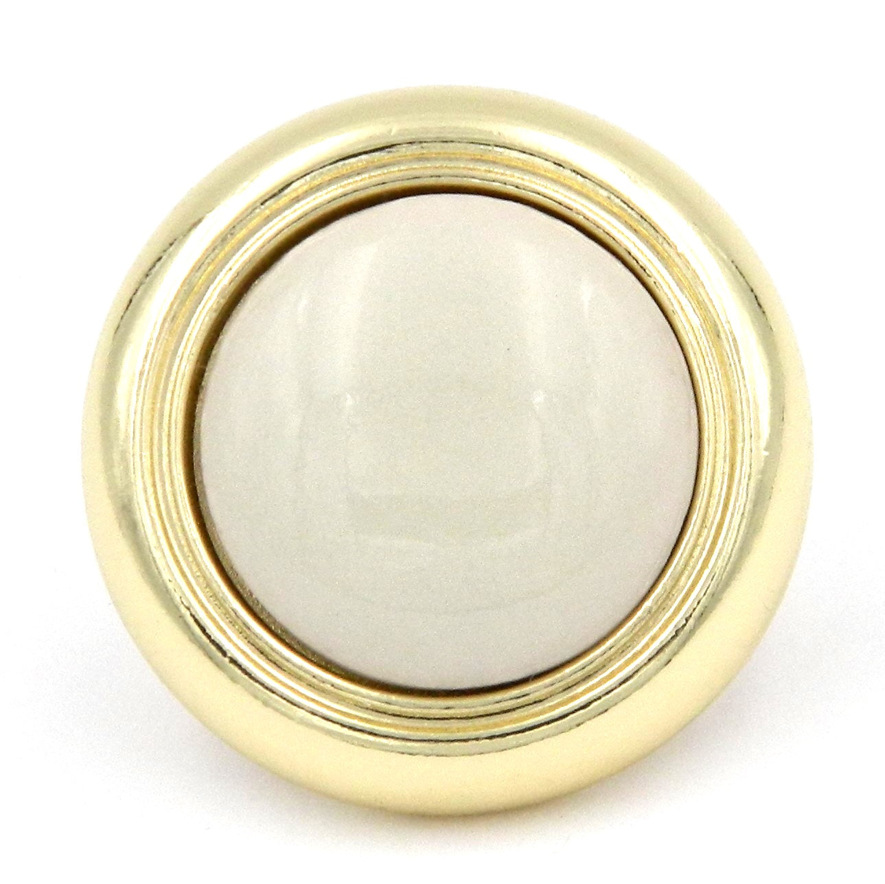 Hickory Hardware Tranquility 1 1/8" Polished Brass and Ivory Porcelain Round Cabinet Knob P714-IV