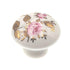 Hickory Hardware Country P724-GR - Pomo redondo de porcelana para gabinete, color blanco y rosa, dorado, 1.0 in