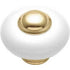 Belwith Hickory P729-UB 1 1/2" Ceramic Cabinet Knob Pull, Polished Brass Stem