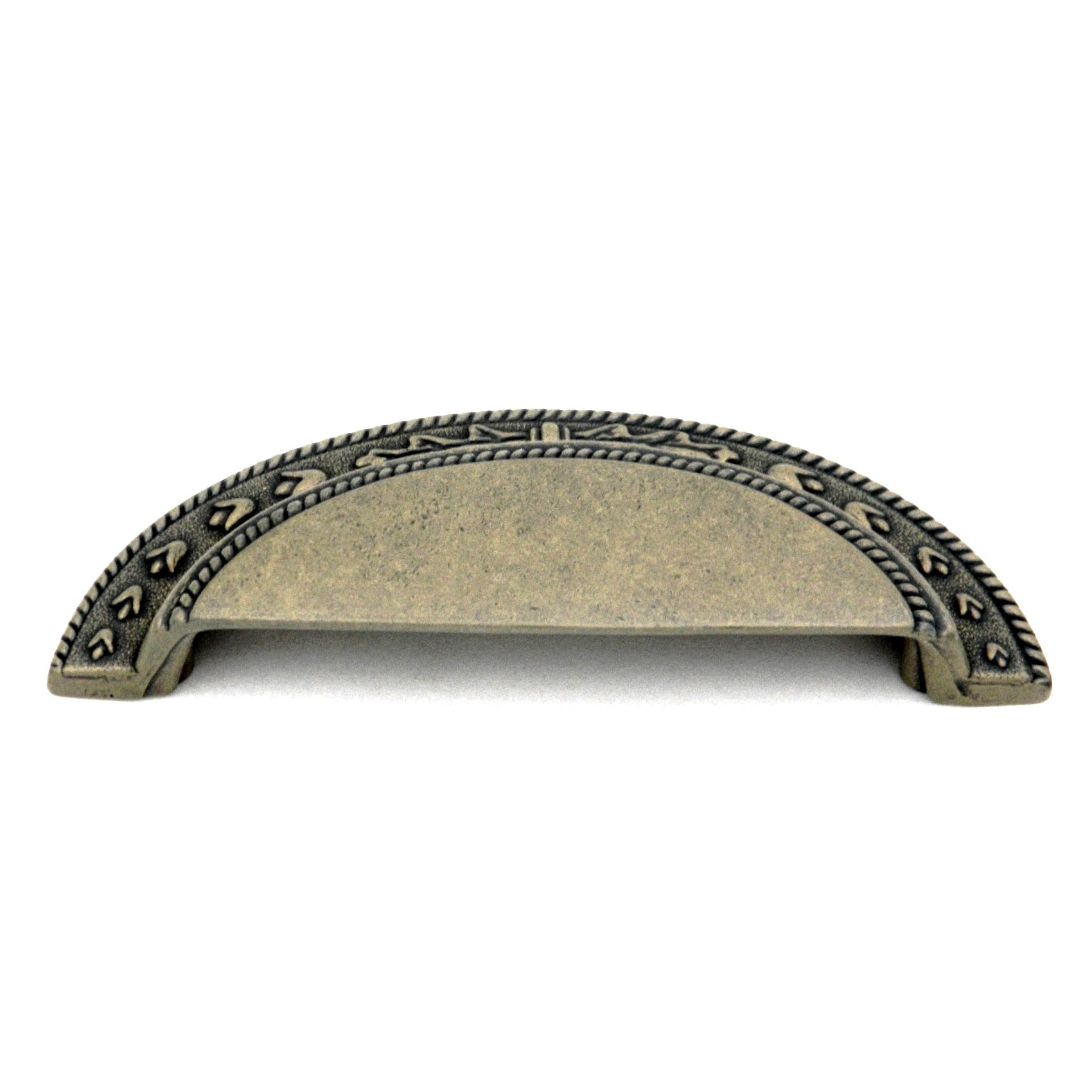 Hickory Hardware P7330-AM Chartres 3", 3 3/4" (96mm) Antique Mist Cabinet or Furniture Drawer Cup Pull