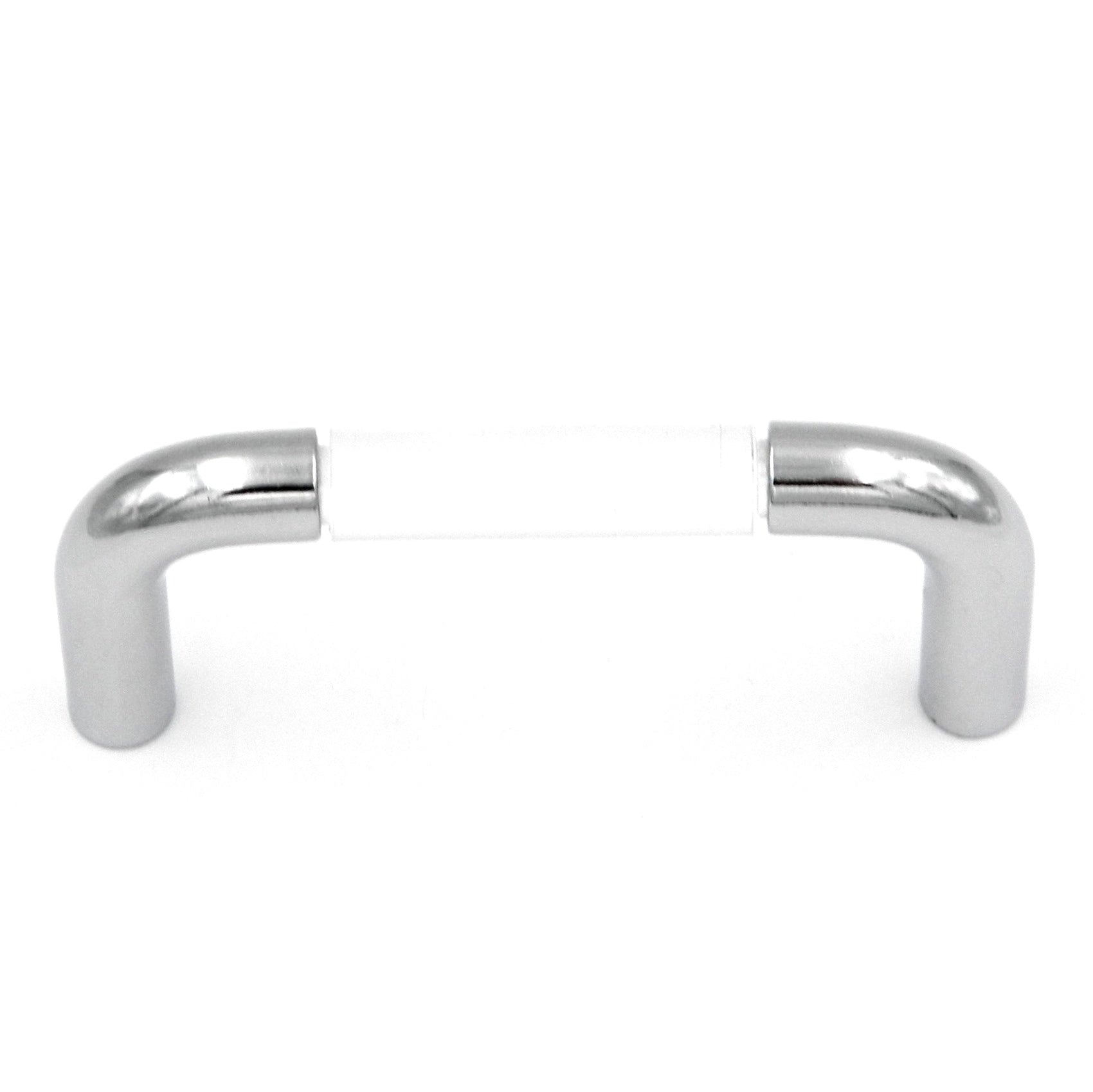 P734-PBCH Chrome Cabinet Handle Pull with Brass, White or Clear Center, 3"cc or 3 3/4" Belwith Hickory