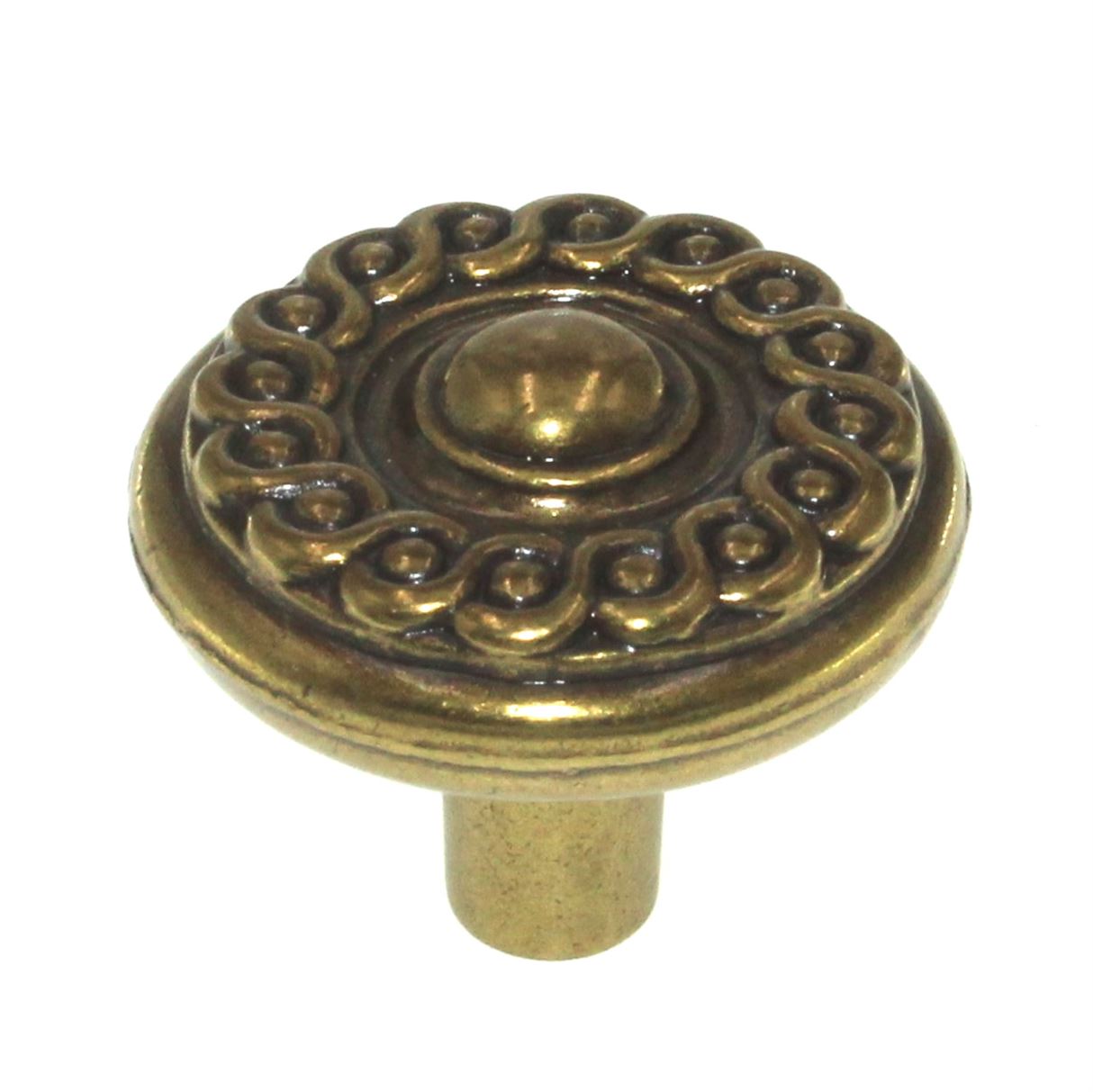 Belwith Tranquility Lancaster Brass 1 1/4" Decorative Cabinet Knob P7352-LP