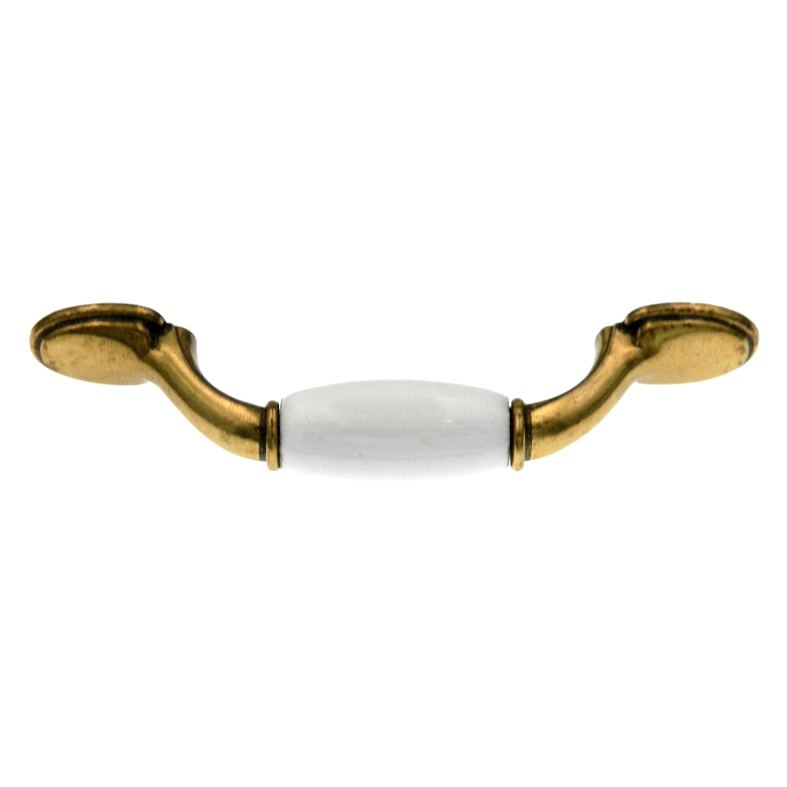 Hickory Tranquility P744-W Burnished Brass White 3"cc Arch Cabinet Handle Pull