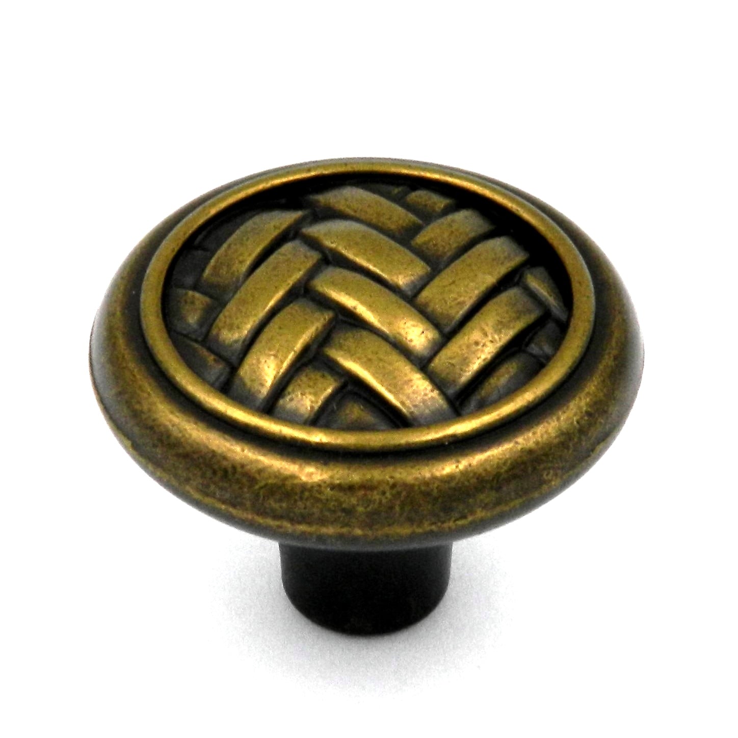 Belwith Catamaran Weave 1 1/4" Round Cabinet Knob Windsor Antique P7513-WA