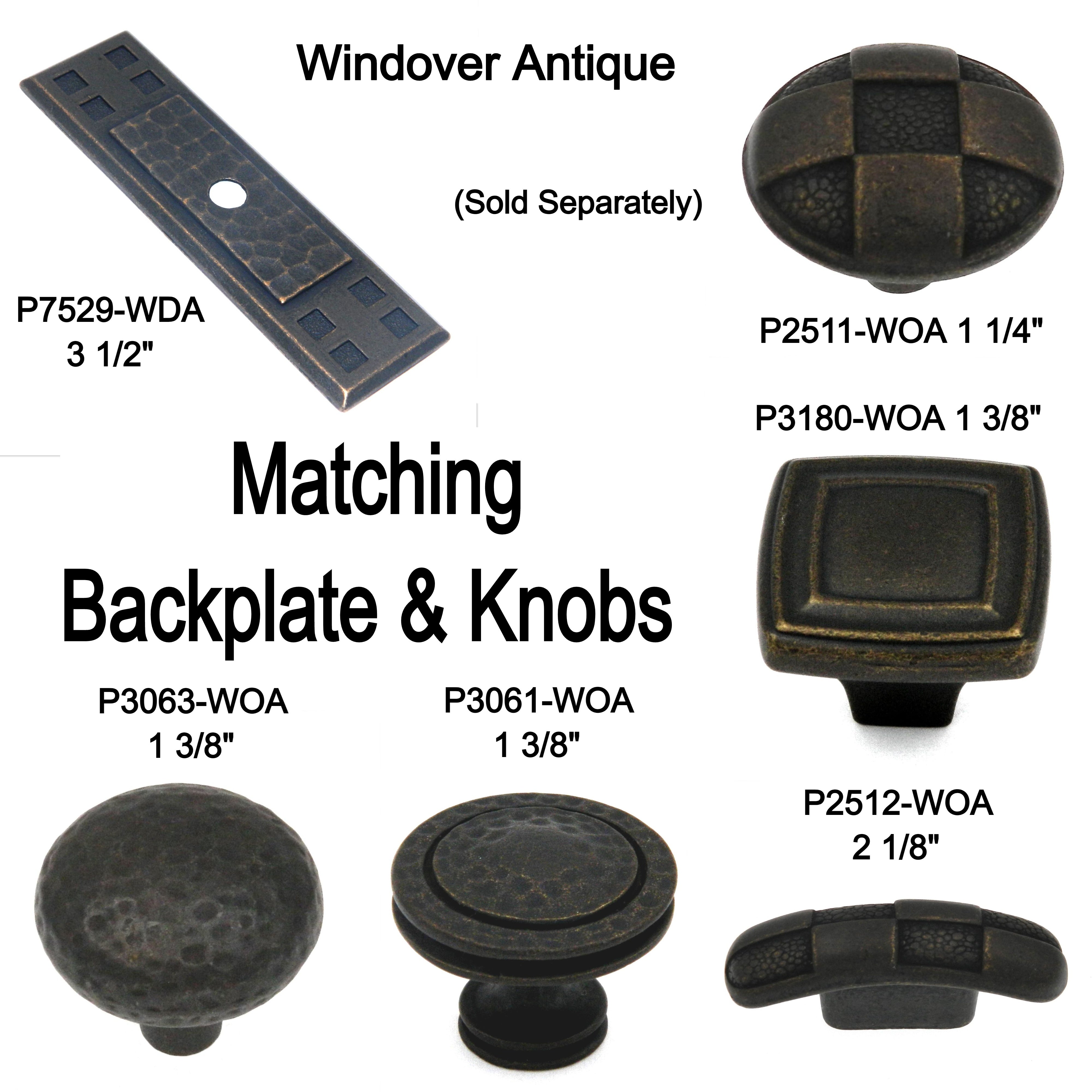 Hickory Hardware Mountain Lodge Windover Antique 1 3/8" Cabinet Knob Pull P3061-WOA