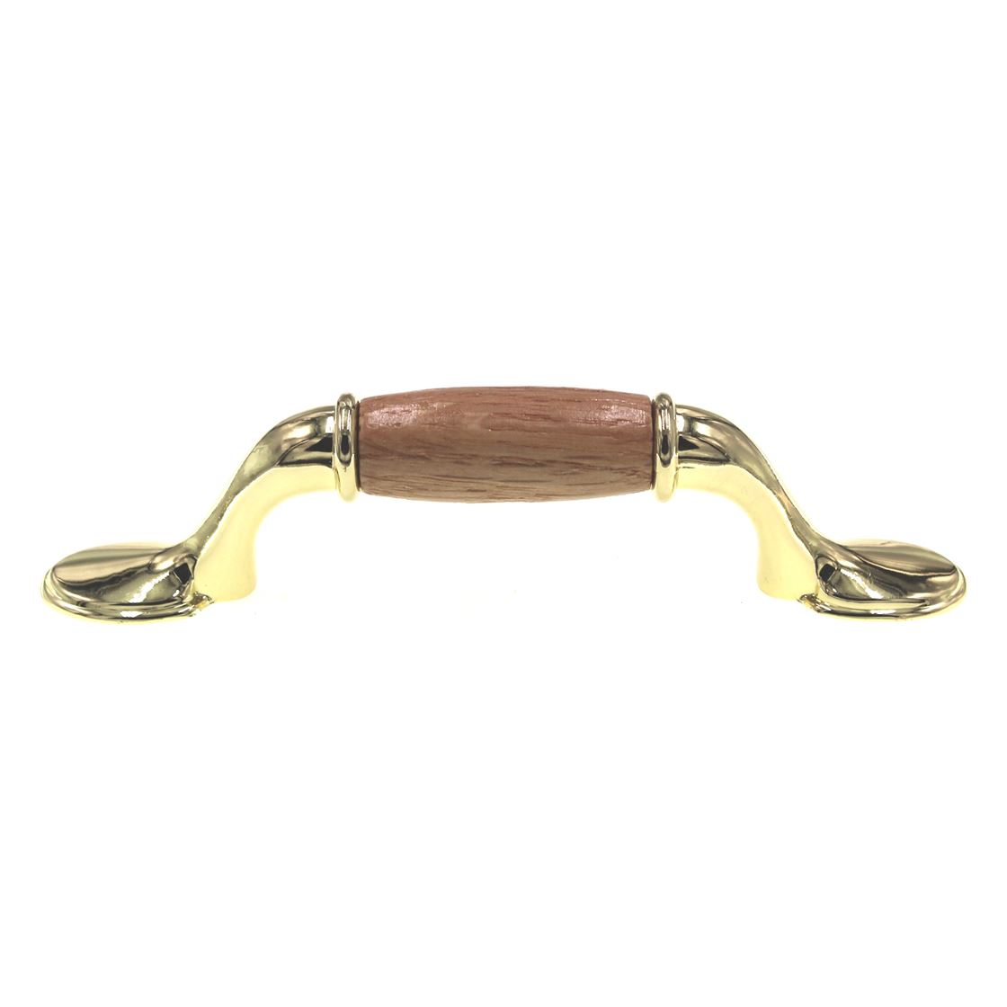 Hickory Hardware Gladstone 3" Ctr Pull Polished Brass Oak Wood Center P794-OAK