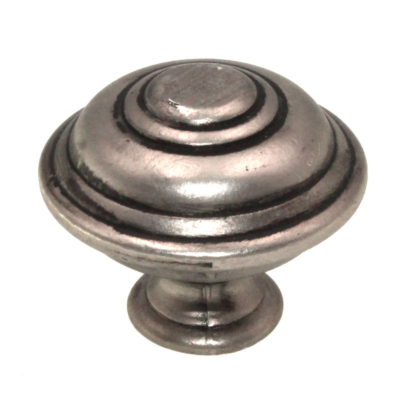 Hickory Hardware Manor House Silver Stone 1 1/4" Ringed Cabinet Knob P8103-ST