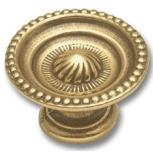 Hickory Hardware Manor House Lancaster Hand Polished Brass Round Beaded Edge 1 1/8" Cabinet Knob P8120-LP