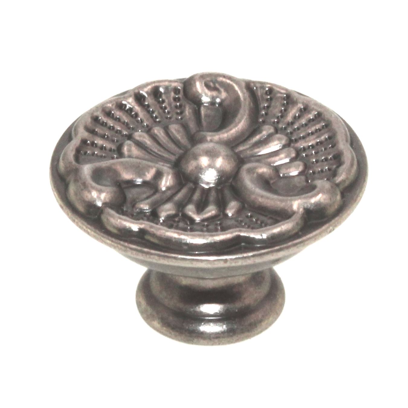 Hickory Hardware Manor House Silver Stone 1 5/16" Floral Cabinet Knob P8160-ST