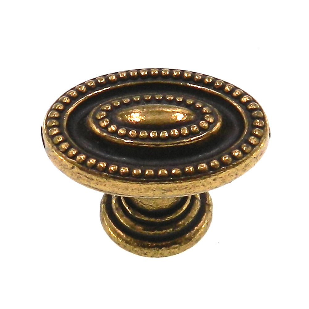 Belwith Manor House Lancaster Hand Polished Brass 1 1/4" Oval Cabinet Knob 