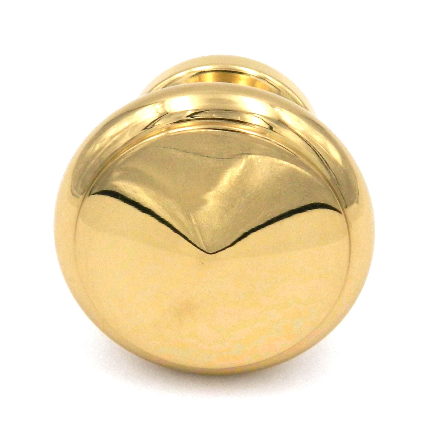 Hickory Hardware Manor House Polished Brass Round Flat Top 1 1/4" Solid Brass Cabinet Knob P9119