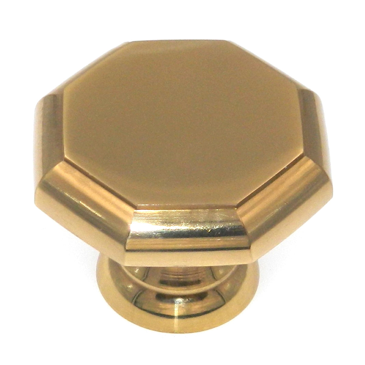 Hickory Hardware Polished Brass 1 3/8" Octagon Cabinet Solid Brass Knob P9151