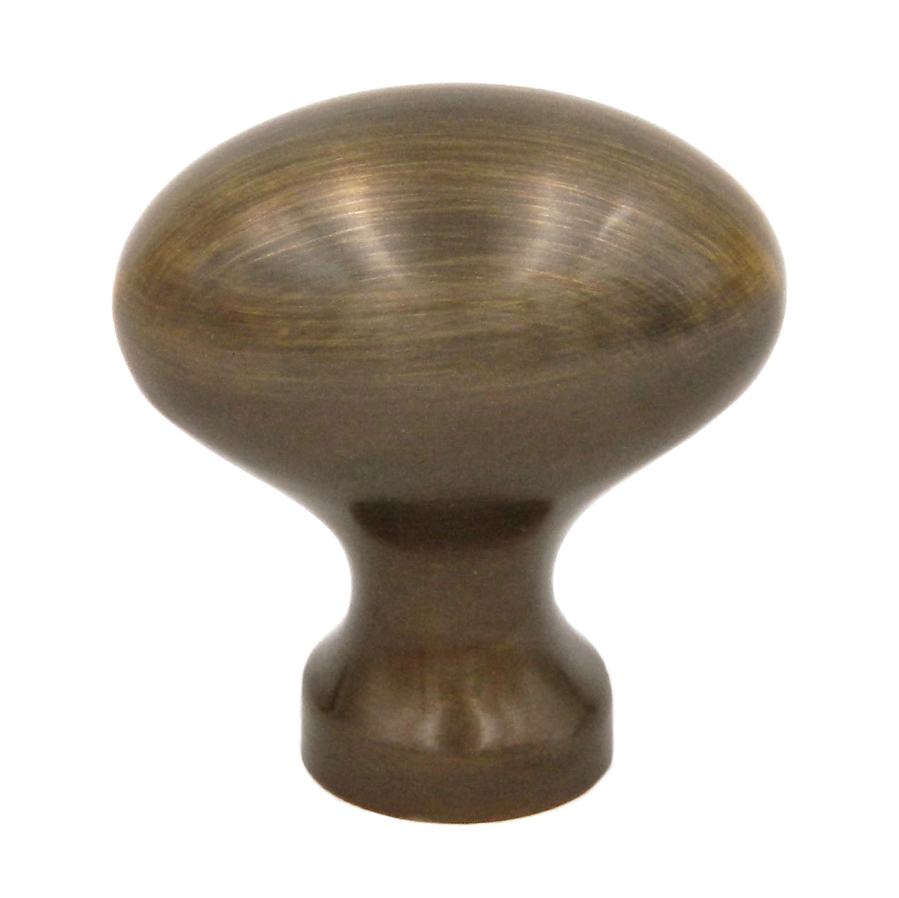 Keeler Power & Beauty Satin Dover Oval Smooth 1 1/4" Solid Brass Cabinet Knob P9175-9013