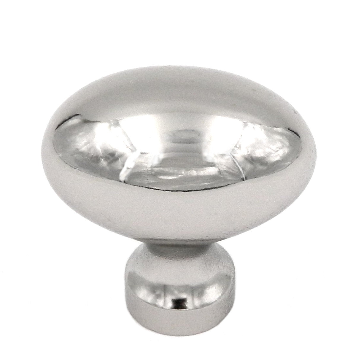 Keeler Solid Brass Bright Nickel Oval 1 1/2" Solid Brass Cabinet Knob P9176-14