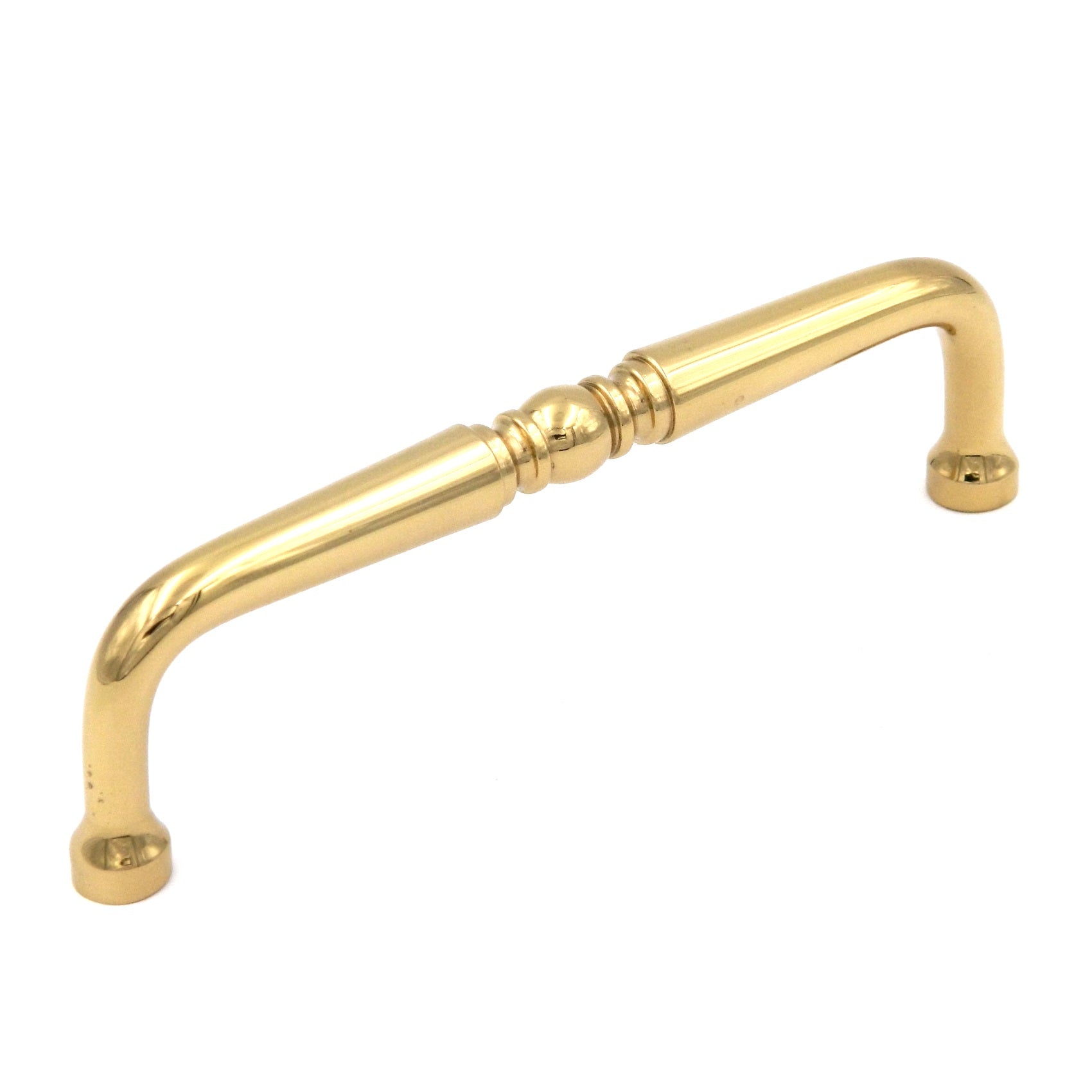 Keeler Power & Beauty Polished Brass Cabinet 4"cc Handle Pull P9721