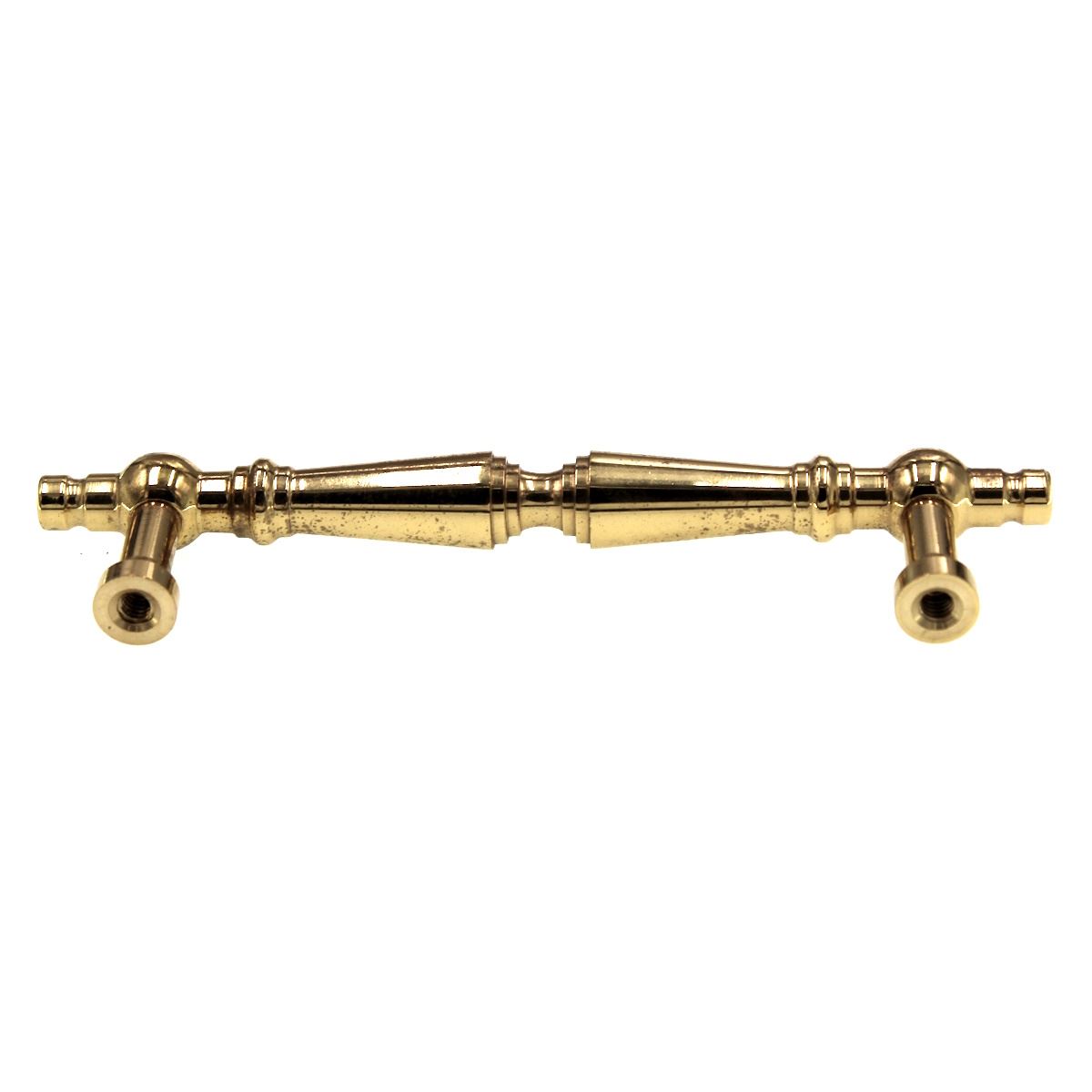 FKI Hardware Belwith Solid Brass Cabinet Pull 3 1/2" Ctr Polished Brass P9724