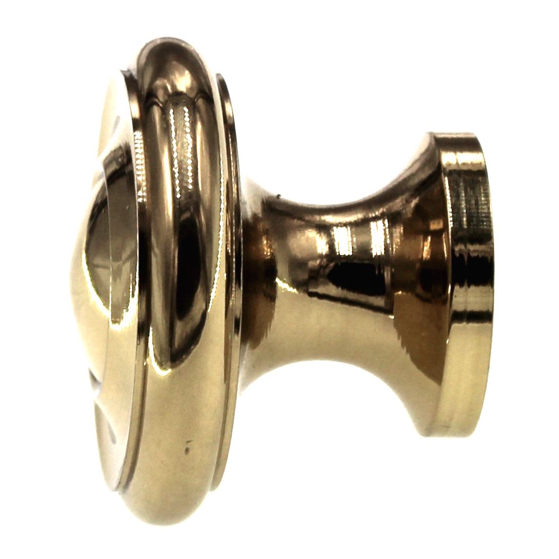 Belwith Keeler Period Brass 1 1/4" Ringed Solid Brass Cabinet Knob P9741