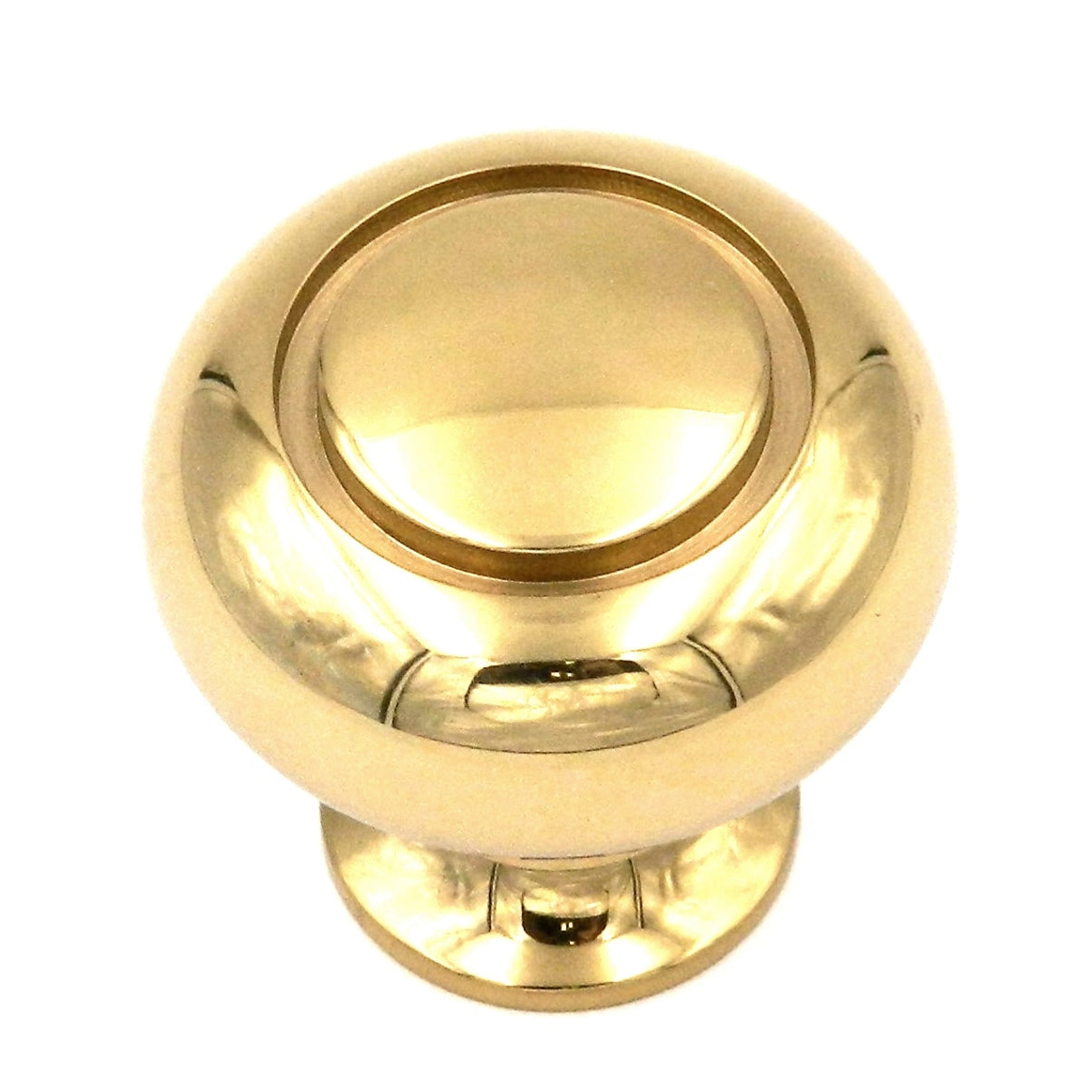 Keeler Manor House Polished Brass Round Sleek 1 1/4" Solid Brass Cabinet Knob P9745