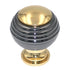 Keeler Milan Polished Brass and Black Nickel 1 1/4" Round Ball Solid Brass Cabinet Knob P9801