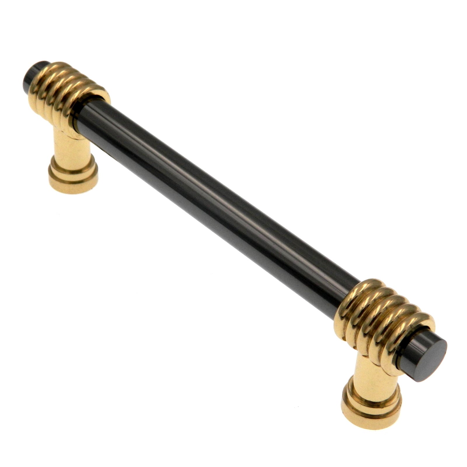 Keeler Milan Polished Brass Black Nickel 3 3/4" (96mm)cc Cabinet Bar Pull Solid Brass P9803