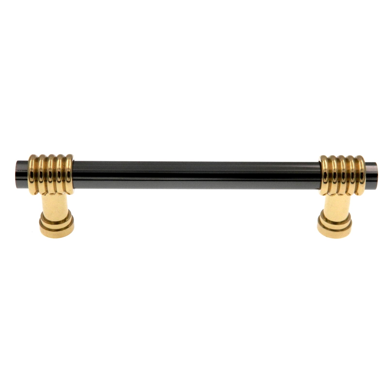 Keeler Milan Polished Brass Black Nickel 3 3/4" (96mm)cc Cabinet Bar Pull Solid Brass P9803