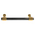 Keeler Milan Polished Brass Black Nickel 3 3/4" (96mm)cc Cabinet Bar Pull Solid Brass P9803