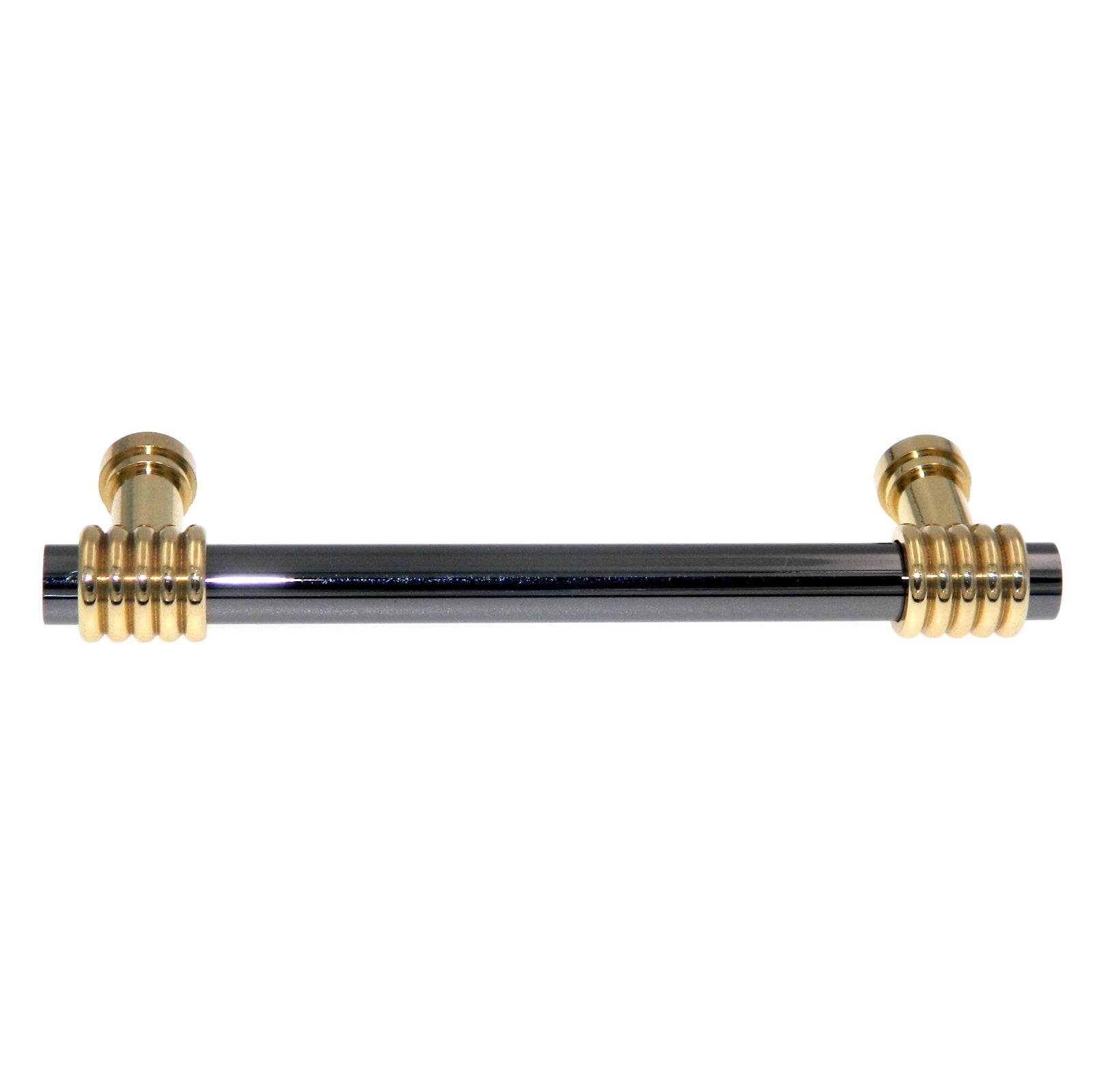 Keeler Milan Polished Brass Black Nickel 3 3/4" (96mm)cc Cabinet Bar Pull Solid Brass P9803