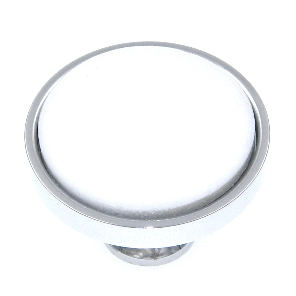 Hickory Hardware Milan Chrome Finished Solid Brass and White Porcelain 1 1/4" Cabinet Knob P9821-W