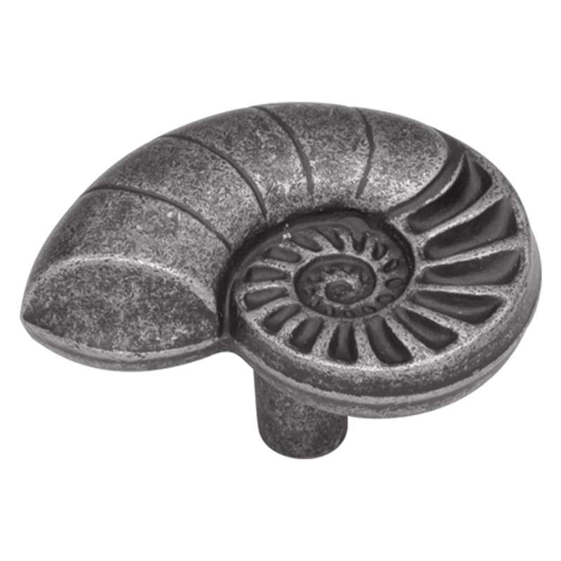 PA0114-VP Vibra Pewter Nautilus Shell Cabinet Knob Pulls Hickory's South Seas