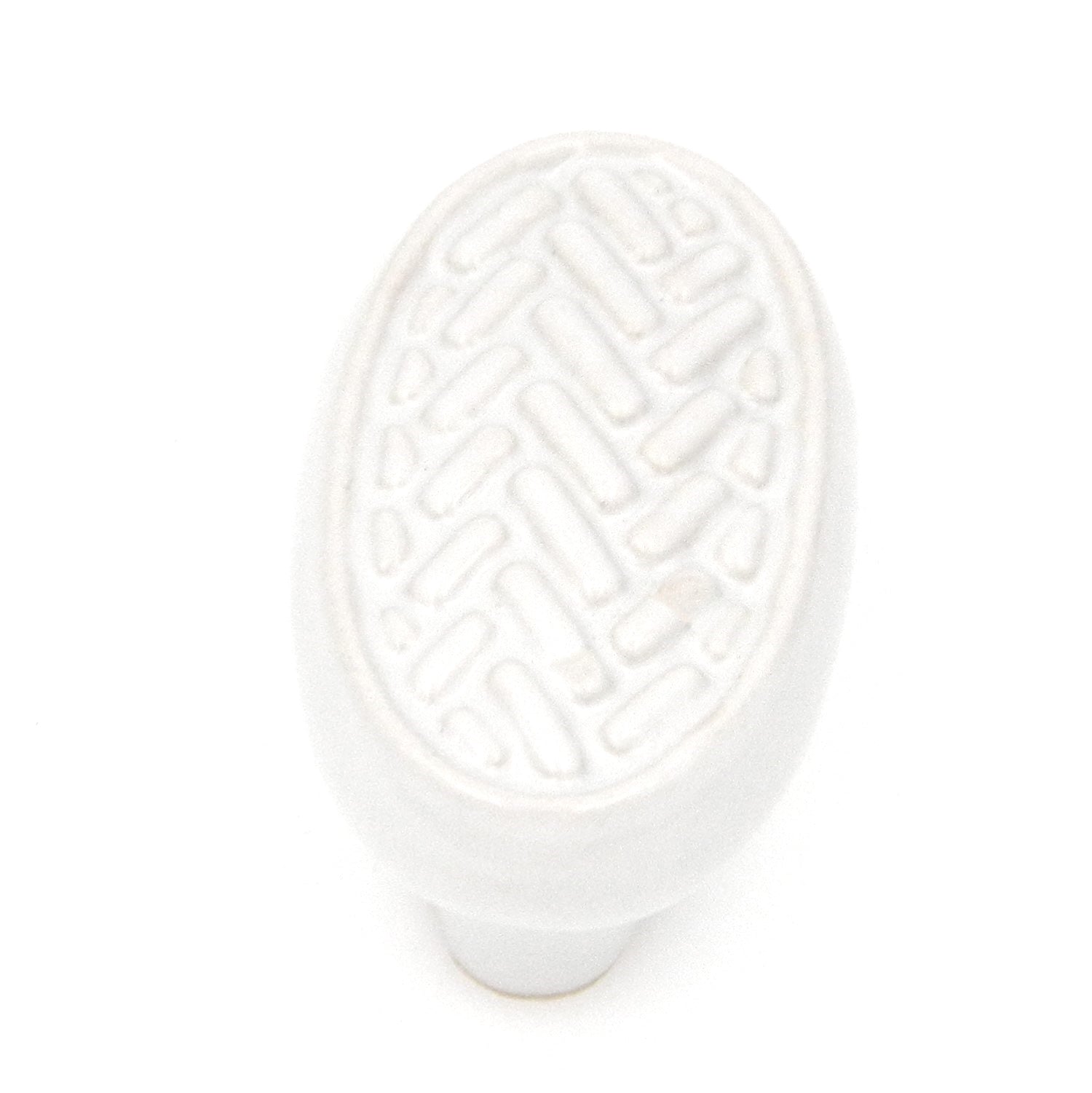 Hickory Hardware English Cozy White Oval basket weave 2" Porcelain Cabinet Knob PA0315-W