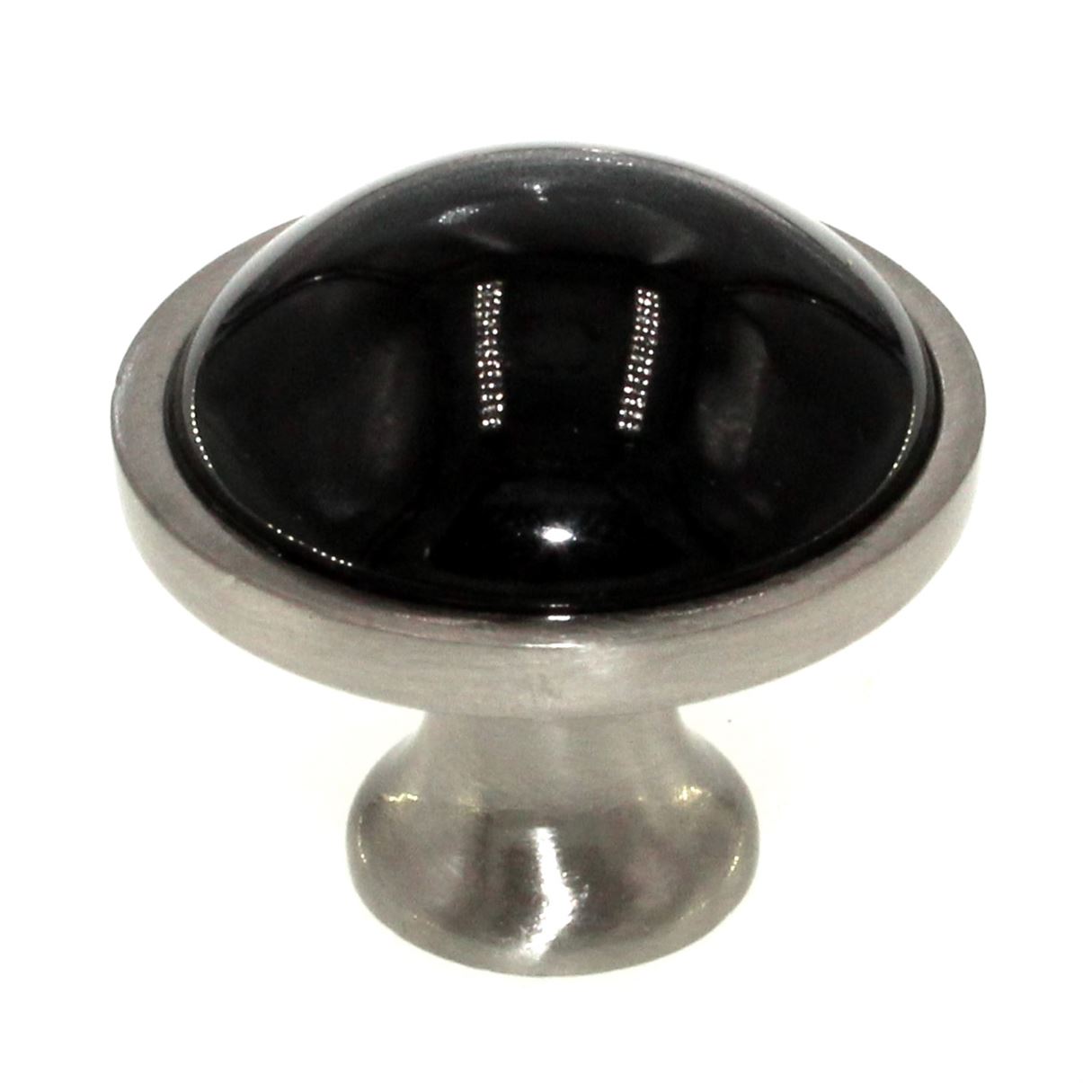 Betsy Fields Design Brushed Pewter With Black 1 3/8" Cabinet Knob PBF454Y-BL-C7