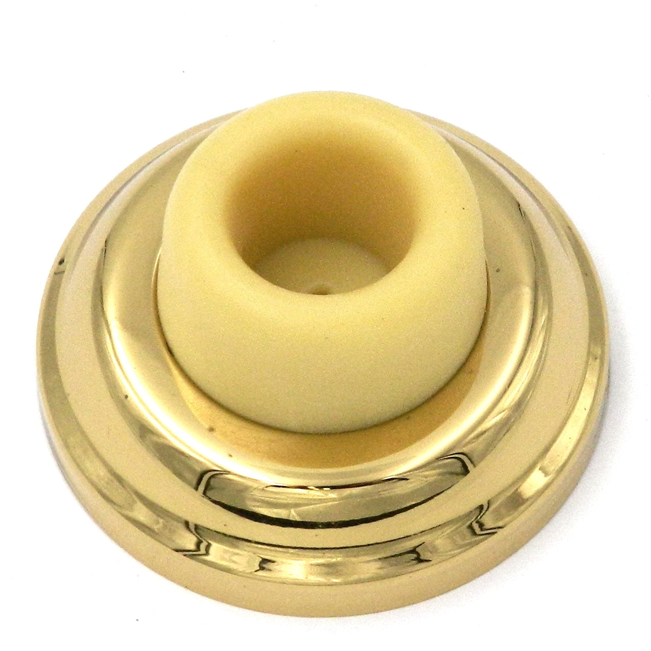 Belwith Polished Brass Heavy Duty Wall Doorstop Concave Bumper PBH3003-PB