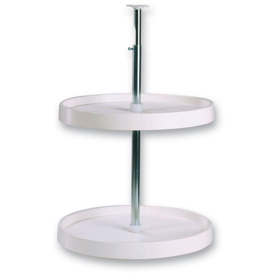 KV Full-Round Lazy Susan 2 Tier 32" Shelf White Polymer Double Wall PFN32ST-W