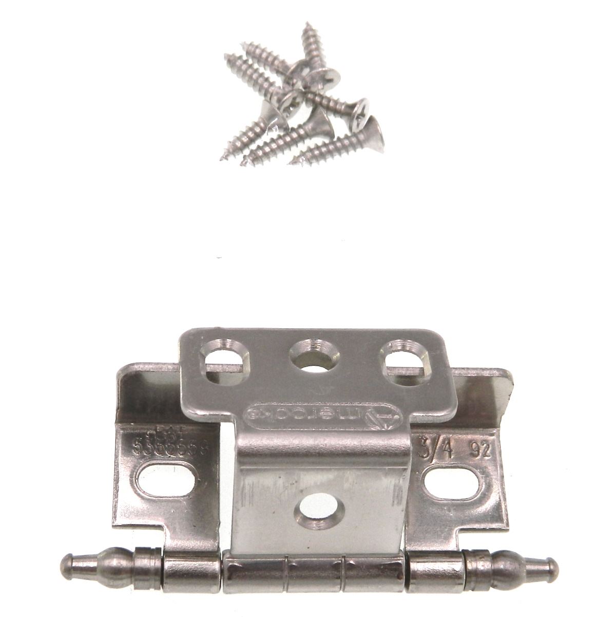 Amerock Sterling Nickel Inset Cabinet Hinge Full Wrap, Minaret Tip PK3175TMG9