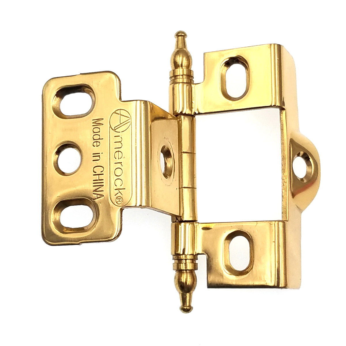 Amerock Solid Brass Full Inset Hinge 3/4" Full Wrap Minaret Tip PK3175TM-SB