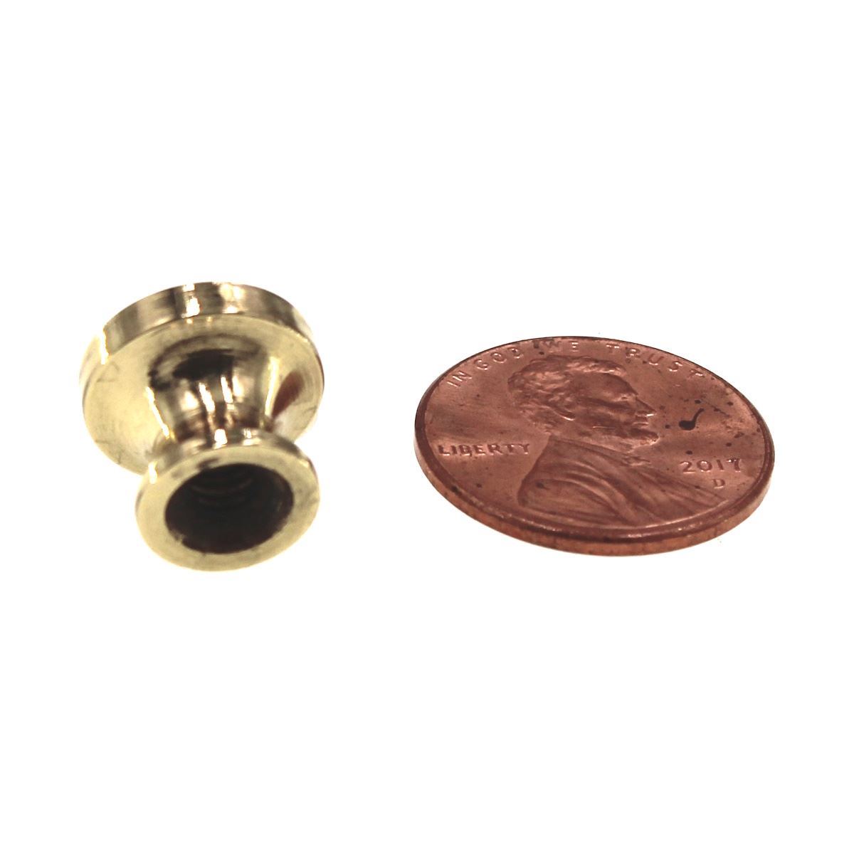 FKI Hardware Period Brass 1/2" Round Solid Brass Cabinet Knob Polished Brass Q64