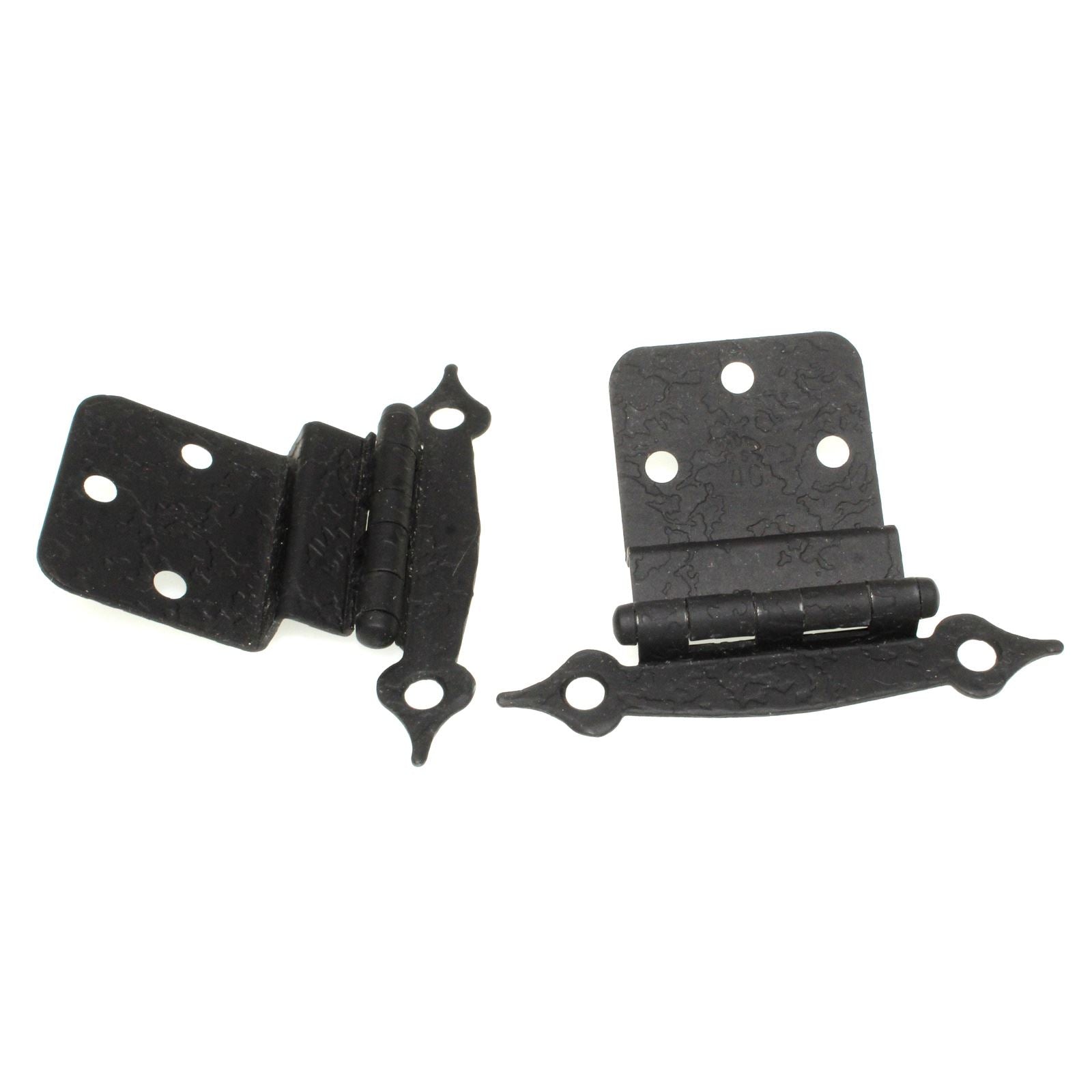 Pair National Lock Williamsburg Dead Black 3/8" Inset Cabinet Hinges R366-1D