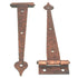 Pair National Lock Hammered 6 1/2" Strap T Hinge Old Copper 3/8" Offset R375-10D